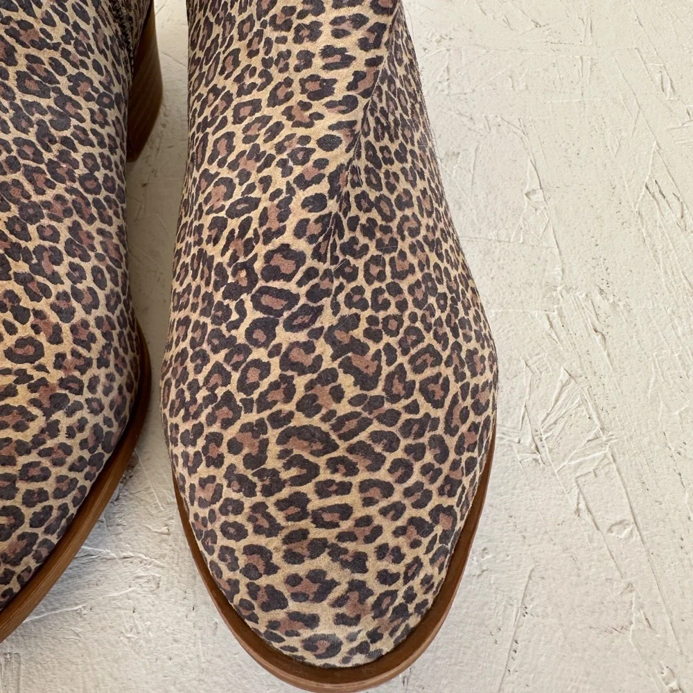 Lucky Brand Leather Cheetah Print Booties Size 9.5